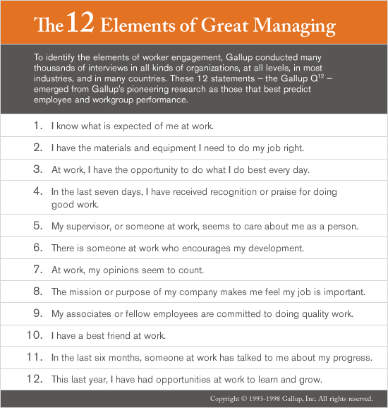 The 12 Elements of Great Managing