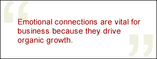 QUOTE: Emotional connections are vital for business because they drive organic growth.