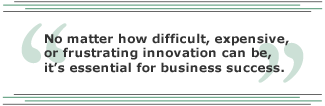 No matter how difficult, expensive, or frustrating innovation can be, it's essential for business success.